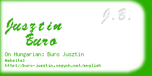 jusztin buro business card